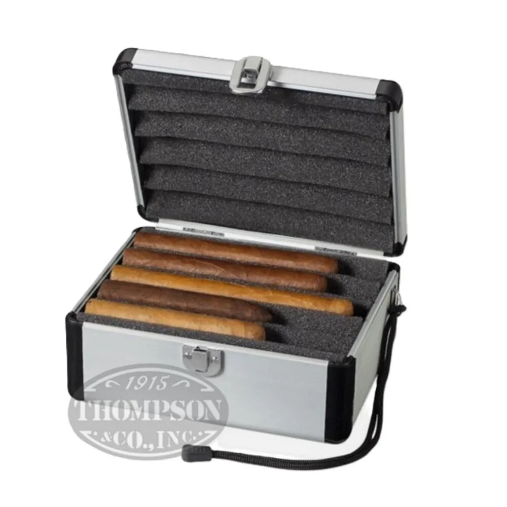 1915 Thompson & Co Inc Aluminum Metal Cigar Carrying Travel Case